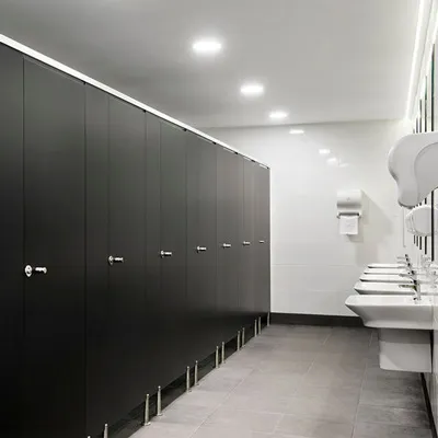 Vách ngăn Compact HPL màu đen huyền bí
