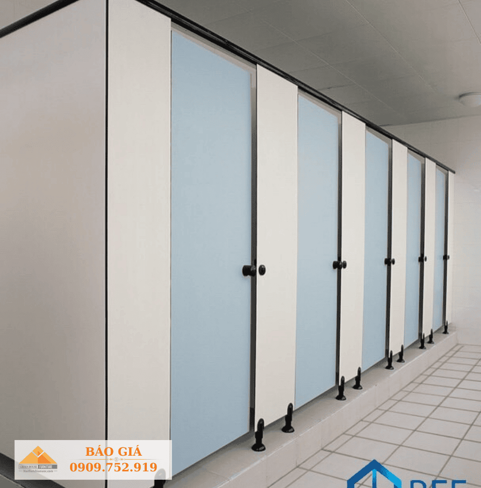 Compact HPL phối 2 màu trắng – ghi